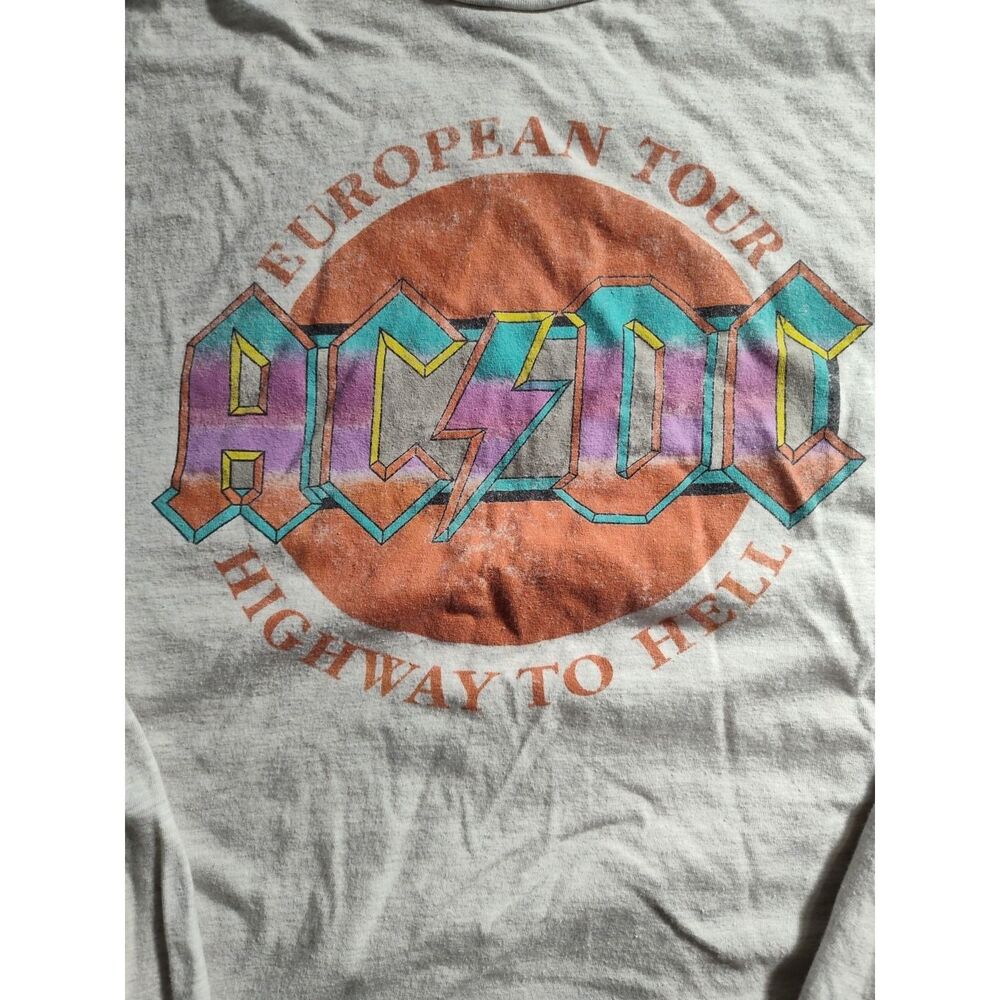 AC/DC Concert 1979 European Tour T Shirt Size XL Long Sleeve 795 - Picture 3 of 10